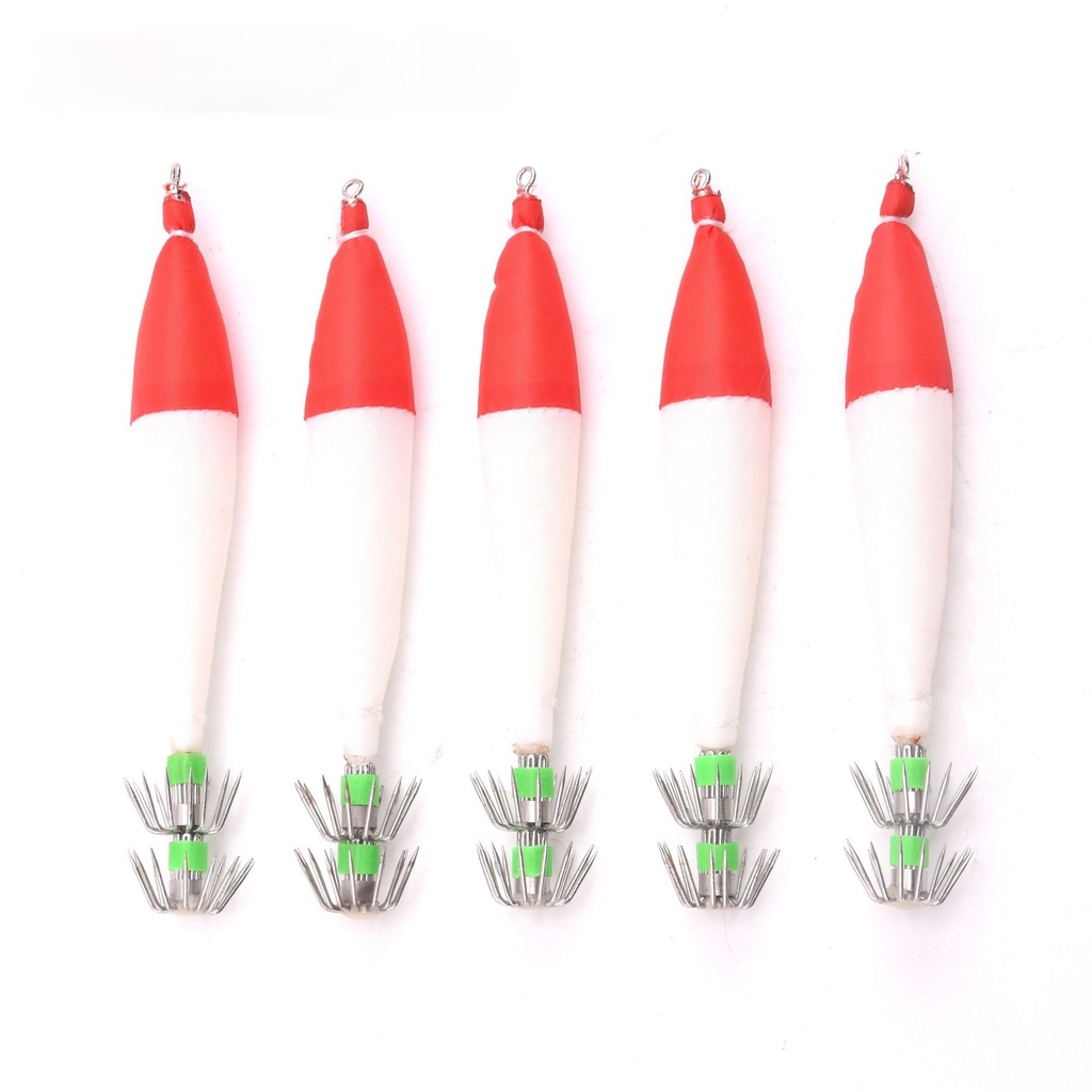 5pcs Kail Pancing 10.5cm / 6.3g Bahan Stainless Steel Luminous Untuk Cumi-Cumi