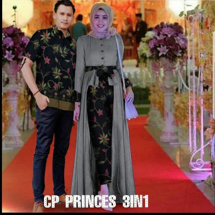 Pakaian wanita pasangan Couple Batik Princess 3in1 - Hijau Tosca preweding kado hadiah