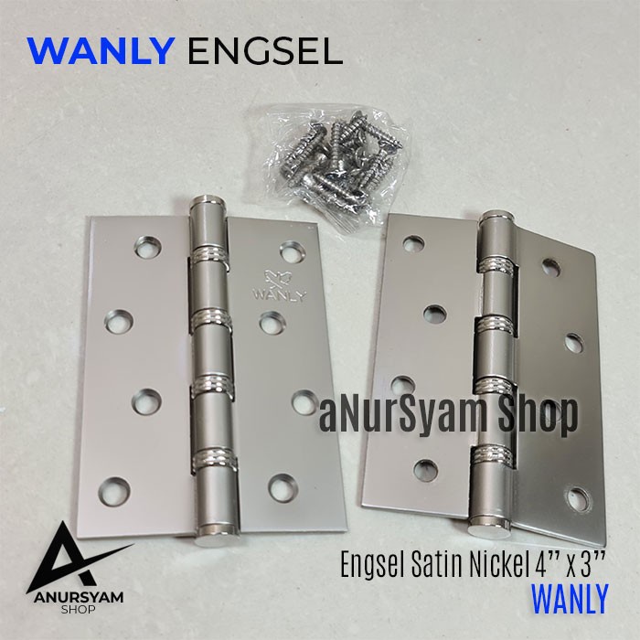 Jual Engsel Pintu 4 X 3 WANLY SATIN NIKEL Engsel Pintu Engsel Jendela Indonesia Shopee