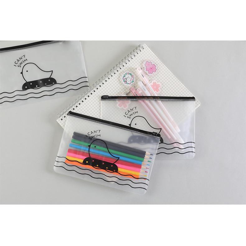 Pouch Zipperbag I Cant Swim / Pouch Makeup / Tempat Pensil / Serbaguna