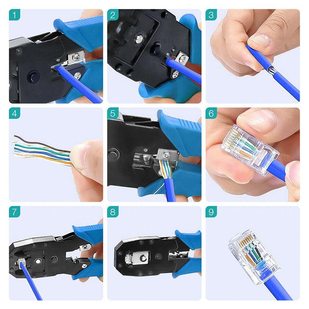 Solighter Crimping Tools Set Kabel LAN Rj45 Crimping Tools Tang Alat Tangan Rj45 Crimping Tool Kit