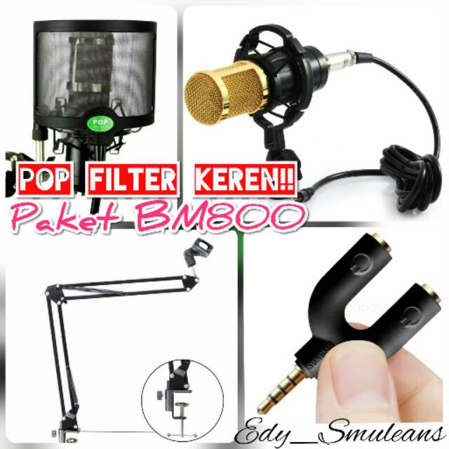 Paket Recording Microphone Taffware BM800 BM-800