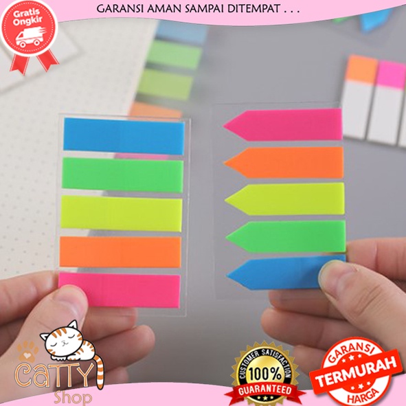 

Catty Memo Tempel Index Mark Sticky Note 5 Warna Penanda Pembatas Lebih Kuat Pastel Panah Buku