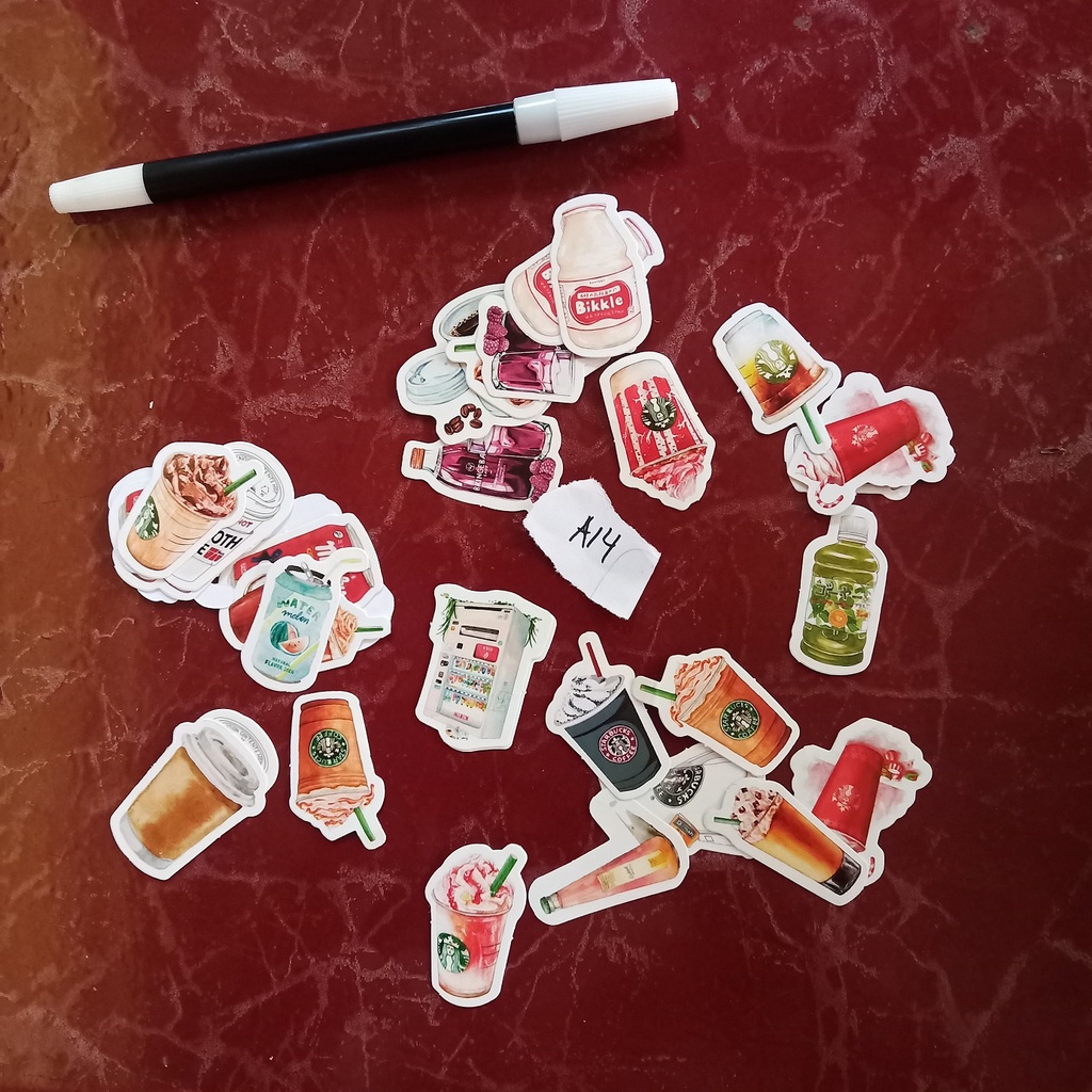 

1 buah sticker tema minuman fast food sticker aesthetic hiasan jurnal