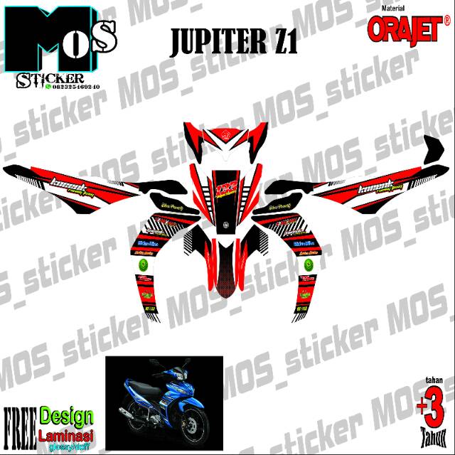 Decal Motor Jupiter Z Jupiter Z1 Free Bebas Desain Shopee Indonesia