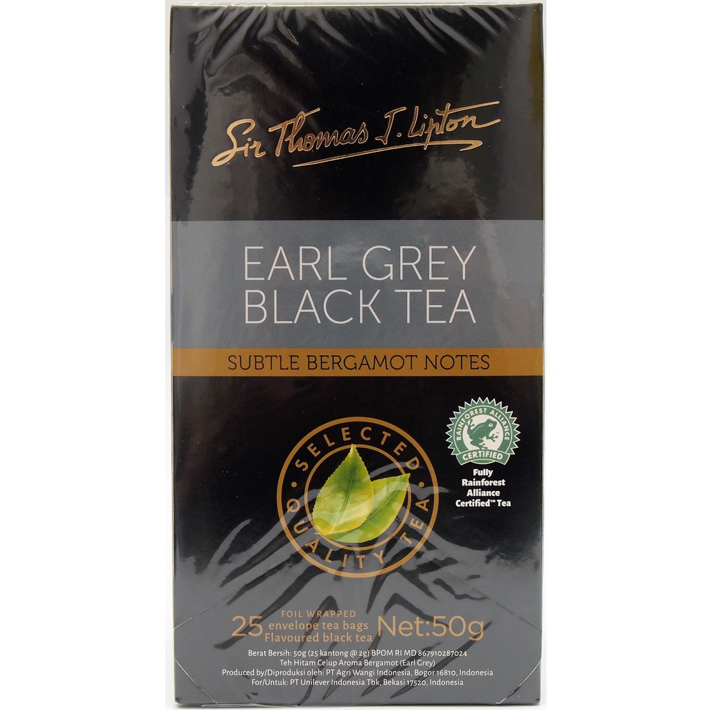 Jual Sir Thomas Lipton Earl Grey Black Tea Teh Hitam Import Shopee