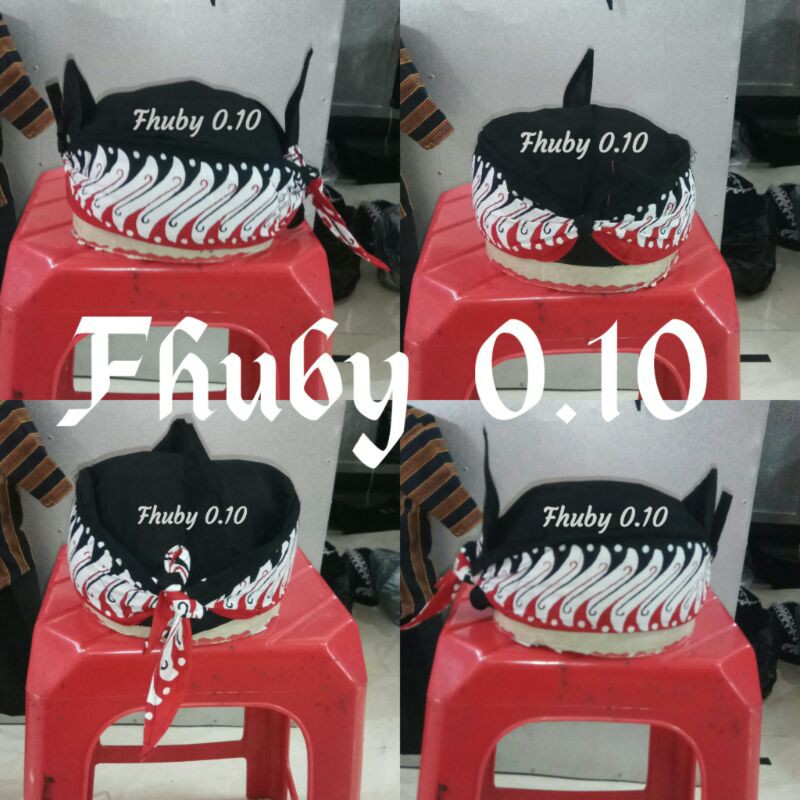 Iket kepala Sunda Banyuwangi Warna Merah Hitam / Totopong / Ikat Kepala