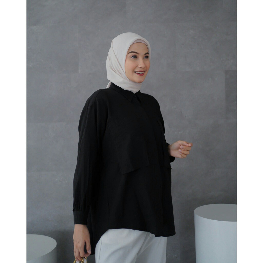 ZAC.COLLECTION / KALINA SHIRT CRINGKLE - Kemeja Import Korea / Kemeja Korean Style / Kemeja Wanita C