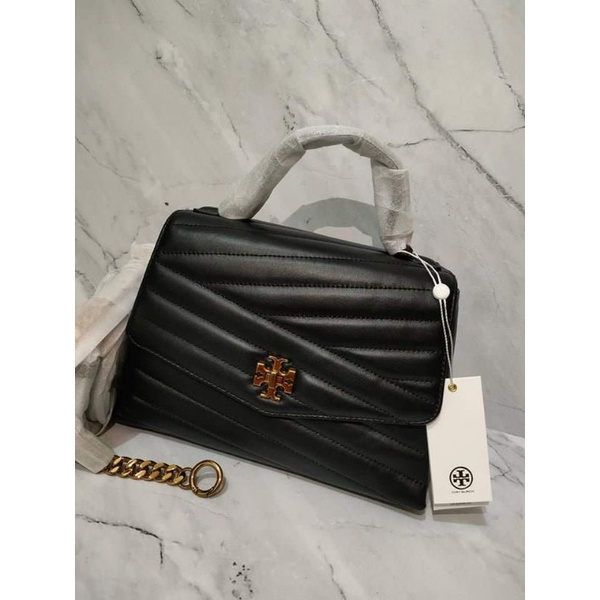 Tory burch Kira chevron top handle Black