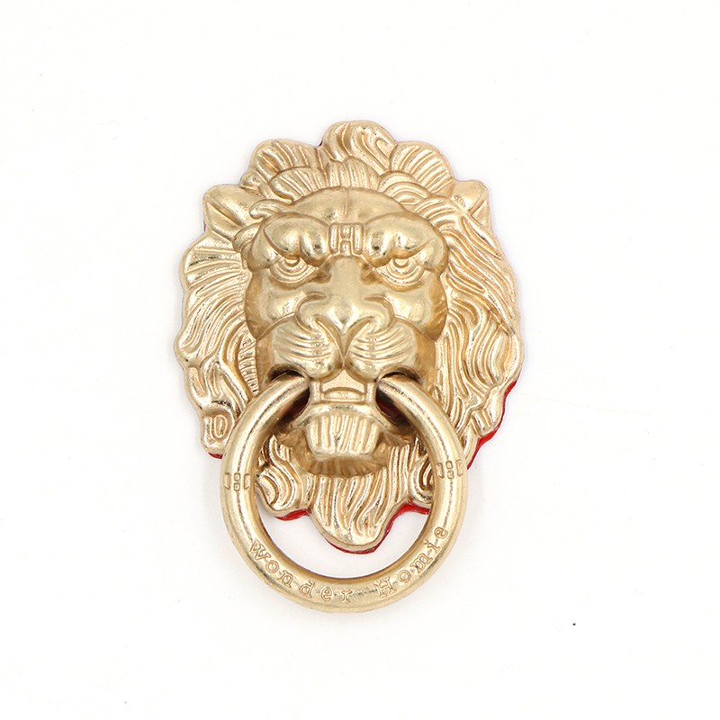 Ring Holder Hp Bentuk Kepala Singa Bahan Metal Gaya Vintage