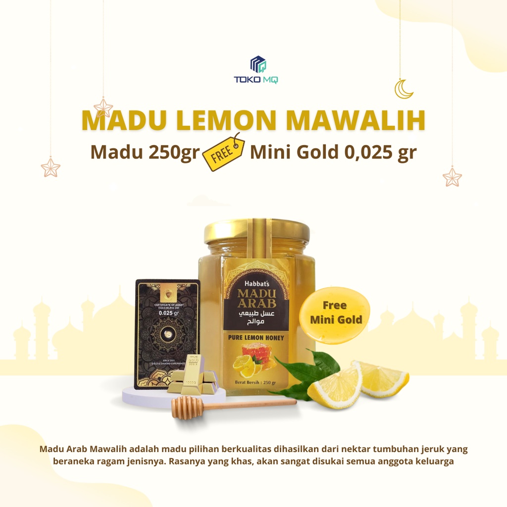 Madu Asli Madu Lemon Mawalih 250 Gr Gratis Mini Gold 0,025 Gram
