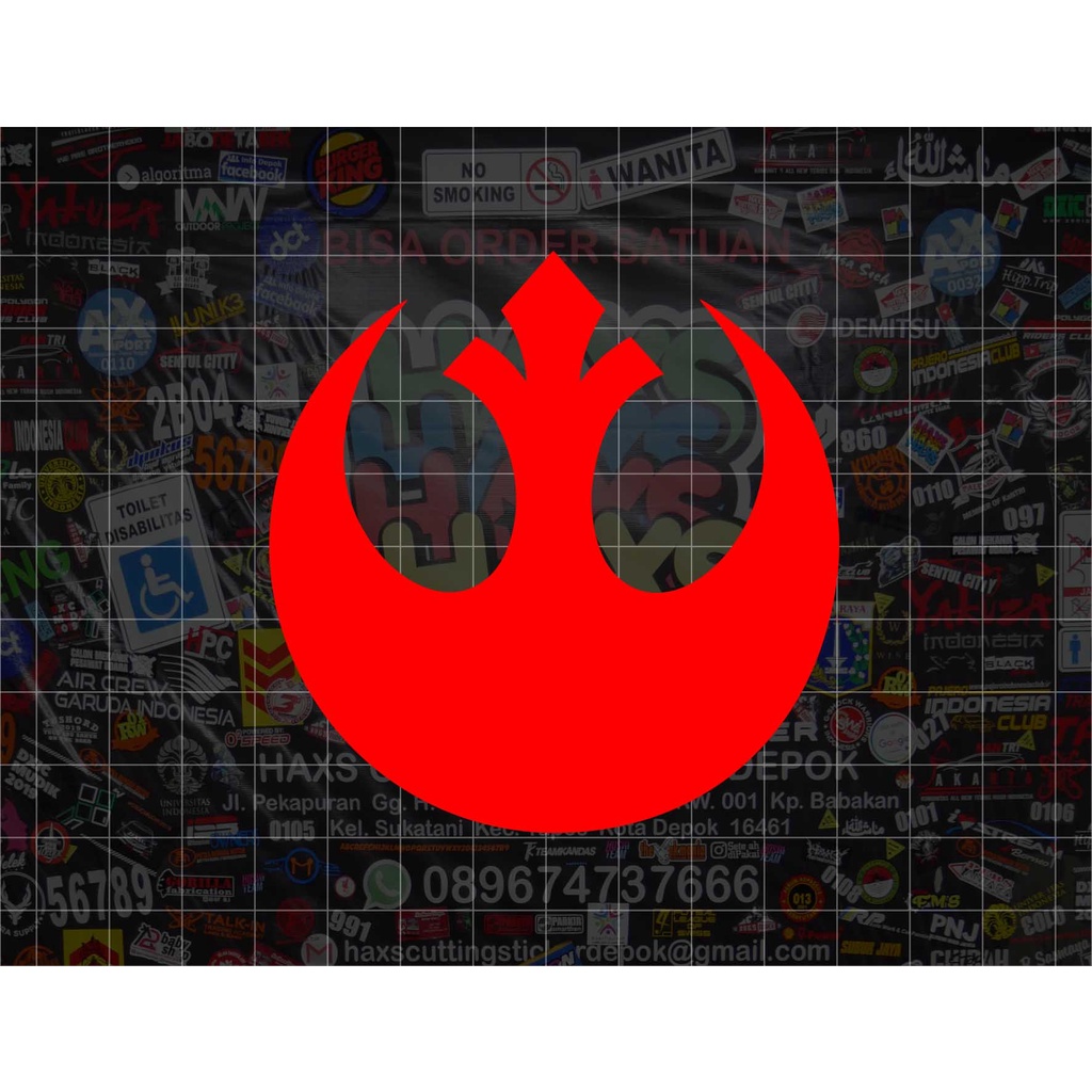 Cutting Sticker Rebel Alliance Star Wars Ukuran 8 Cm Mobil &amp; Motor