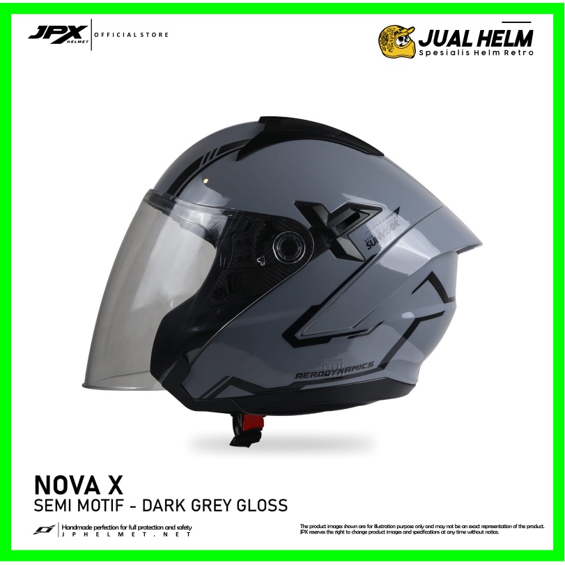 Helm JPX Nova X Semi Motif Dark Grey Glossy