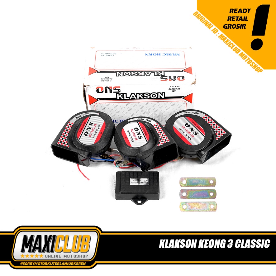 Klakson TELOLET ONS Keong 3 corong 6 jenis suara 12v Universal