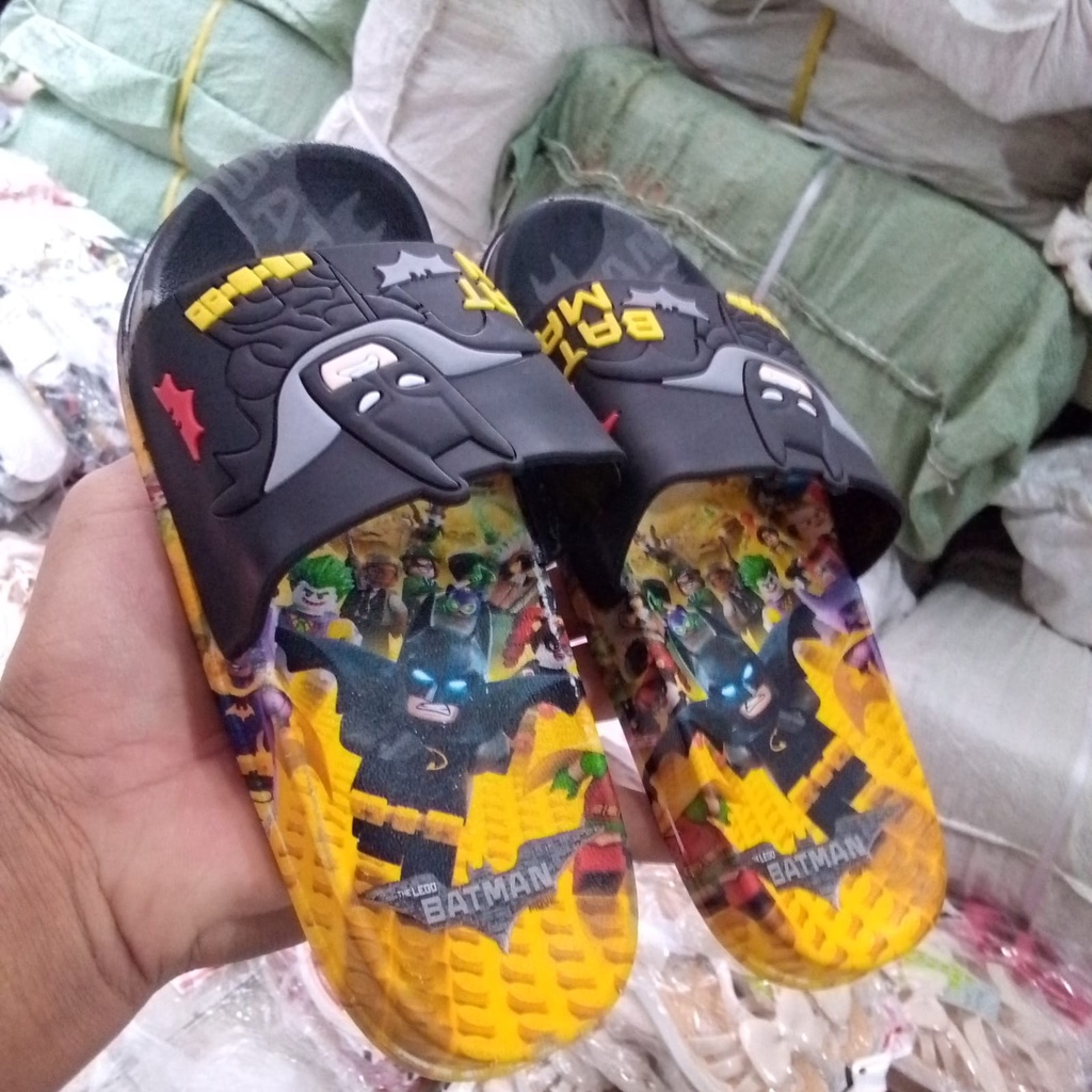 Sandal Selop anak karakter BATMAN S-6088-x1 size 24-35/ sandal anak laki-laki import