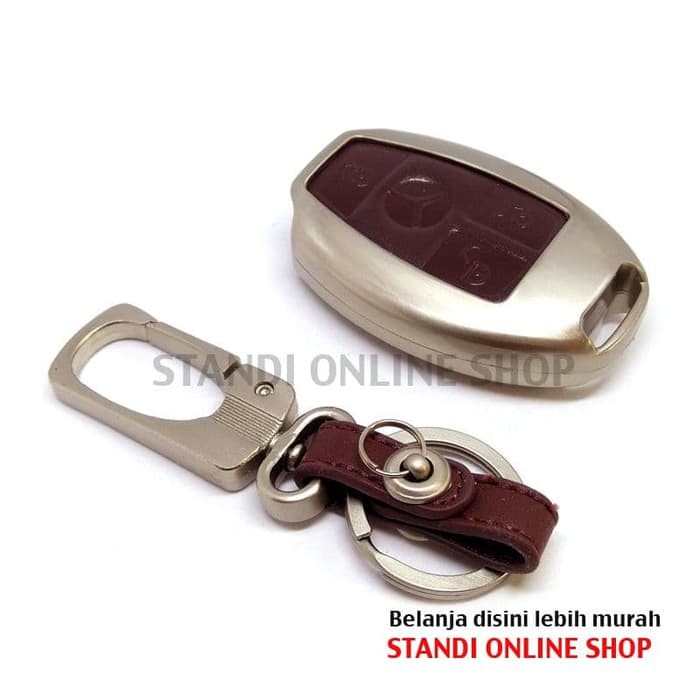 Sarung Kunci Remote Cover Smartkey Alloy Mercedes Benz Coklat