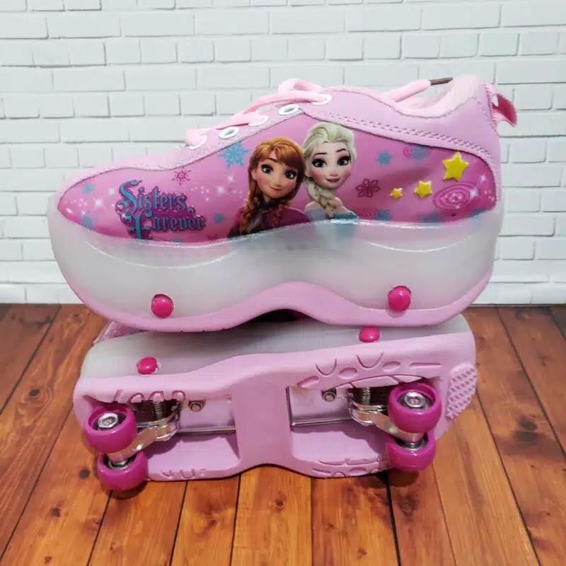 Sepatu Roda anak LED KELILING Frozen,LOL,Princess,Little Pony