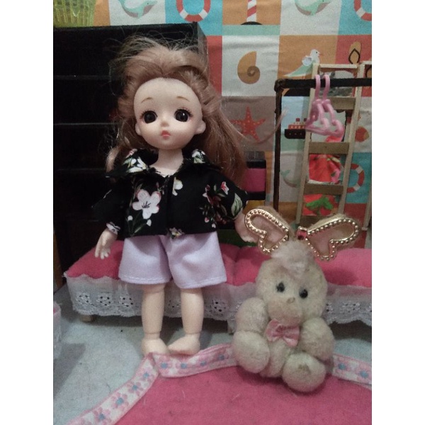 baju setelan boneka bjd yuna 17cm/lukthep 5 inch