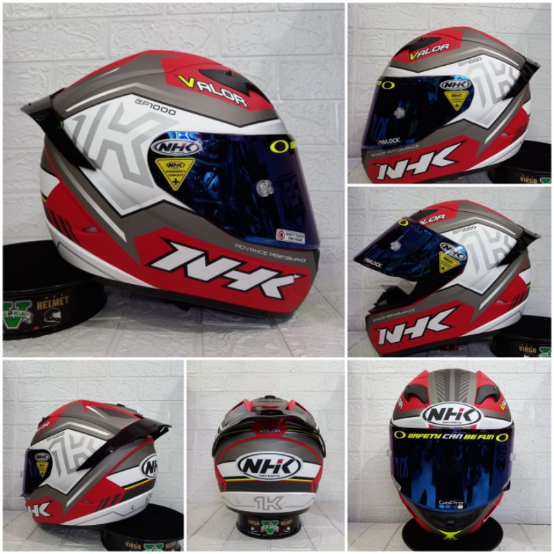 NHK GP1000 MOTIF NEW VALOR MATT RED PAKET GANTENG VISOR IRIDIUM + SPOILER