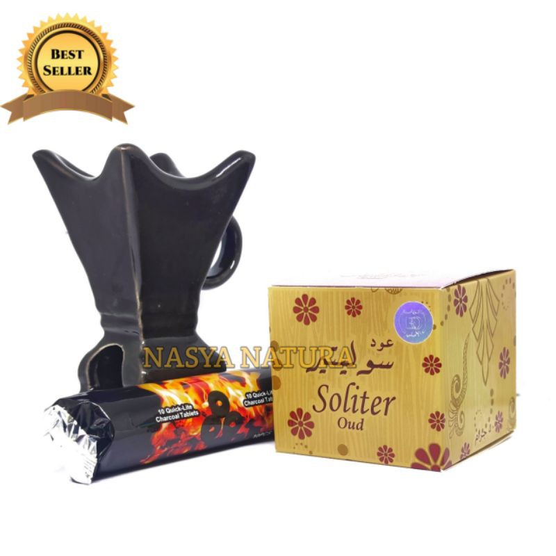 Paket Buhur Gahru Oud Soliter Saudi BO Banafa For Oud Prapen Kramik Arang Magic