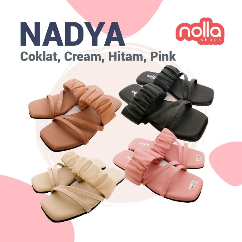 Jual Sepatu Sandal Wanita Tali Kulit Teplek Simple Murah Casual Santai