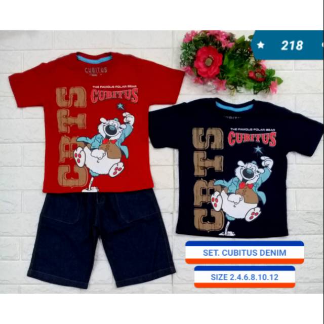 Setelan Anak Cowok Cubitus 2thn / Baju Anak Cowok/ Branded Murah/ Jeans Lembut / Setelan Anak Murah