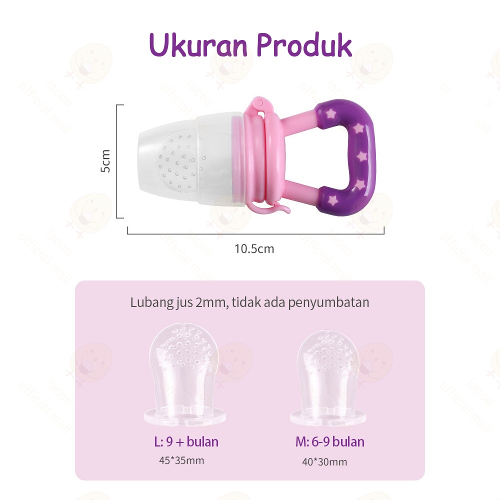 Lacoo Dot empeng Buah Bayi Silikon Fruit Feeder Pacifier BPA free Baby Fruit Food Feeder