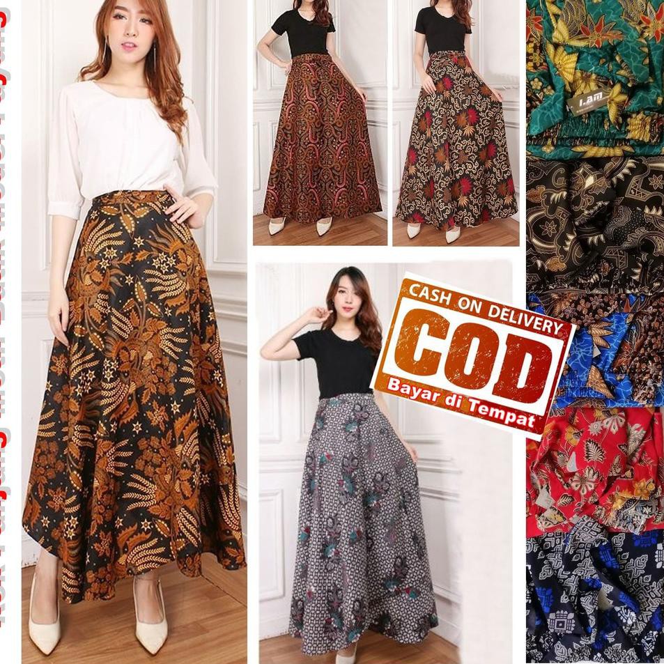 Rok Panjang Dewasa Model Payung Klok Motif Batik