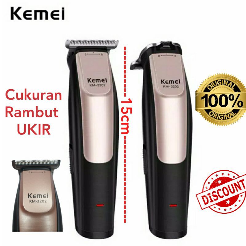 Hair Clipper kemei km-3202 alat cukuran rambut cas cliper hair design  dan mesin cukur murah