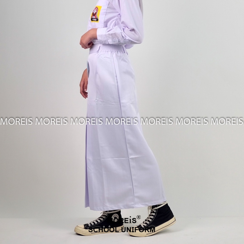 Seragam Rok Span Panjang Putih Bahan Famatex