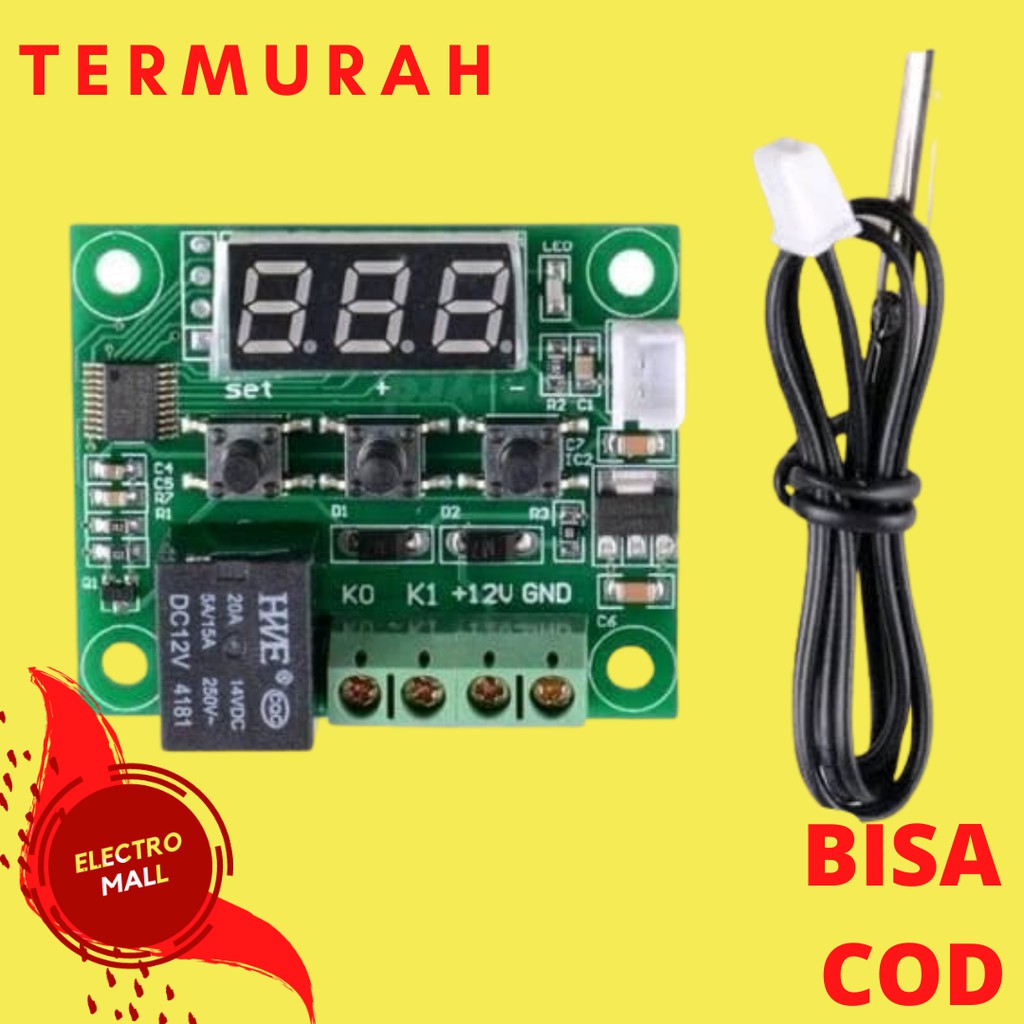 Termostat Digital 12V W1209 untuk Mesin Tetas