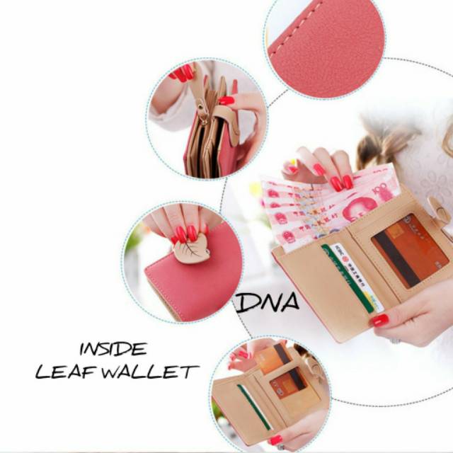 (BEST SELLER) DOMPET DAUN MURAH Import Termurah Unisex Cowok Cewek Pria Wanita Wallet Kartu Atm