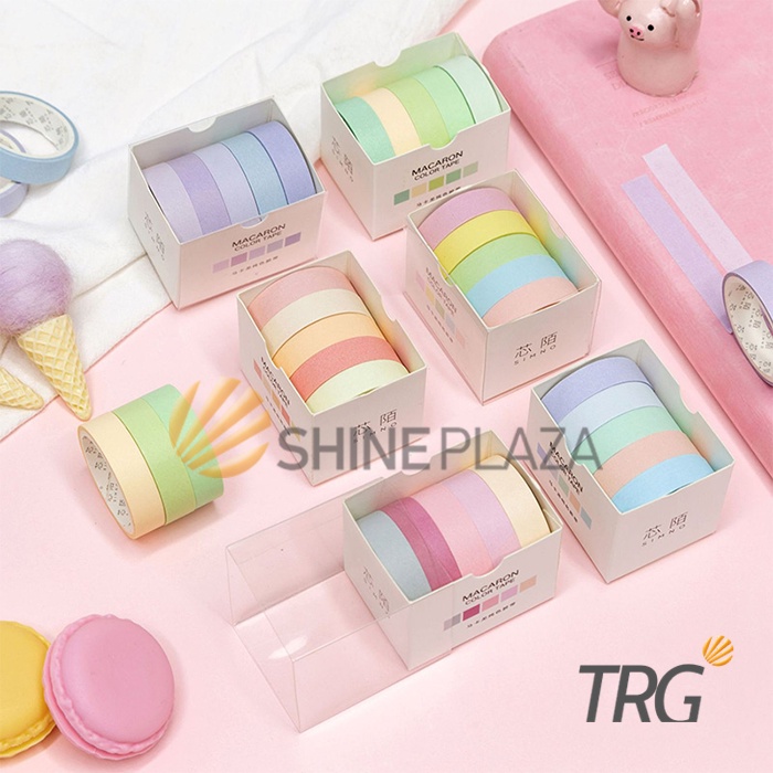 

Masking Tape TRG Pastel Macaron Set 5 pcs - Washi Tape Set TRG