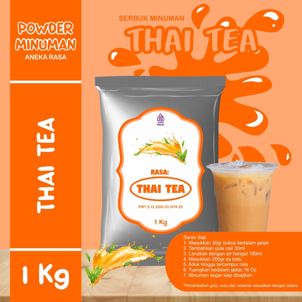 

Bubuk Serbuk Minuman 1kg Rasa Thai Tea Bubuk Minuman Kekinian Standar Instan Drink Thai Tea Flavor Powder Boba Drink