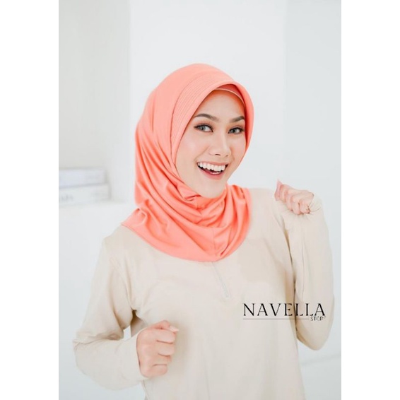Hijab Bergo Instan Bahan Jersey Tebal dan Adem Warna Salem