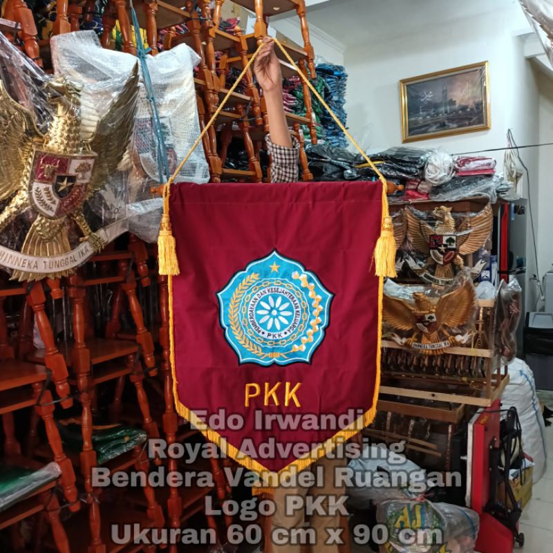 

Bendera Vandel Logo PKK Bendera Pataka PKK Bendera Ruangan PKK Vandel Bordir Logo PKK Uk. 60x90cm