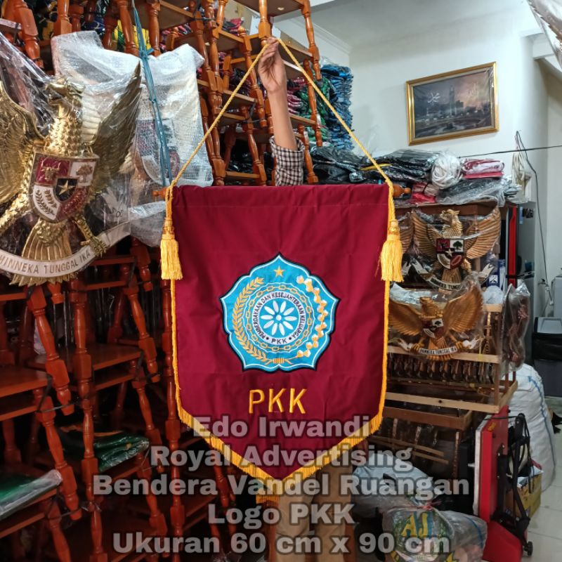 Bendera Vandel PKK Bendera Pataka PKK Bendera Ruangan PKK Vandel Besar Bordir Logo PKK Uk. 60 x 90cm