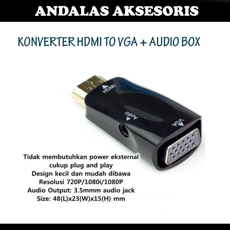 DONGLE HDMI M to VGA F Audio Box