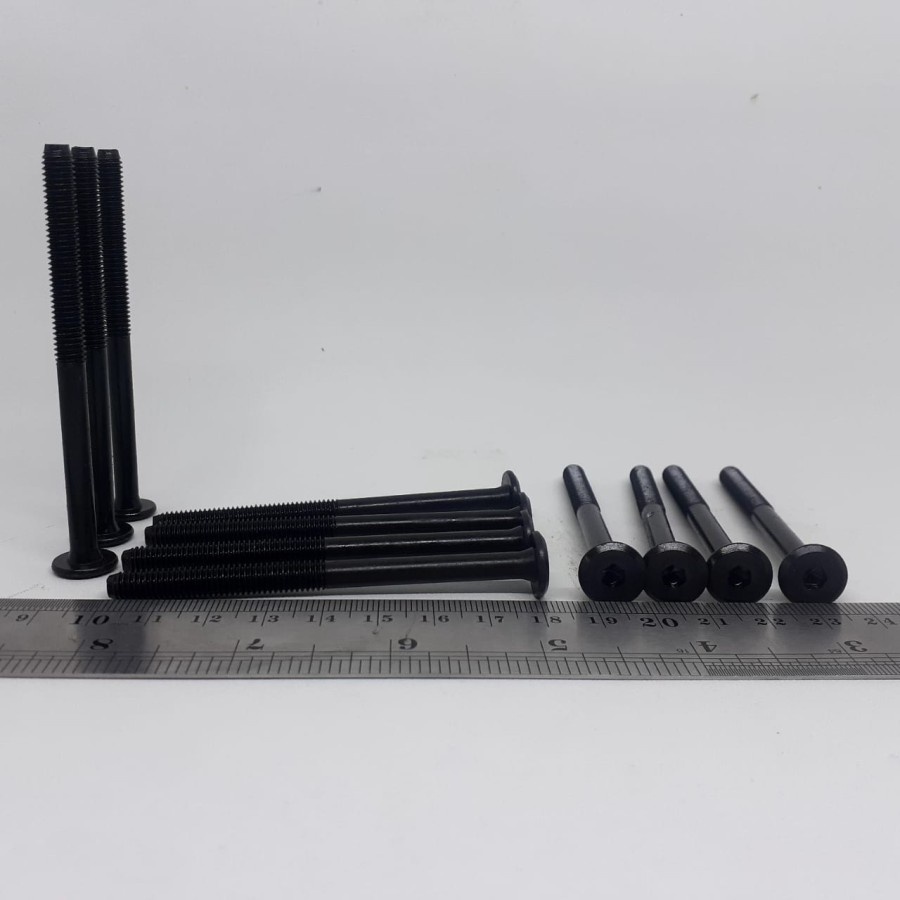 BAUT JCBC M6X80 HITAM BAUT FURNITURE BAUT DIPAN BAUT JCBC M6 X 80 BAUT JCBC 8CM BAUT KNOCK DOWN FURN