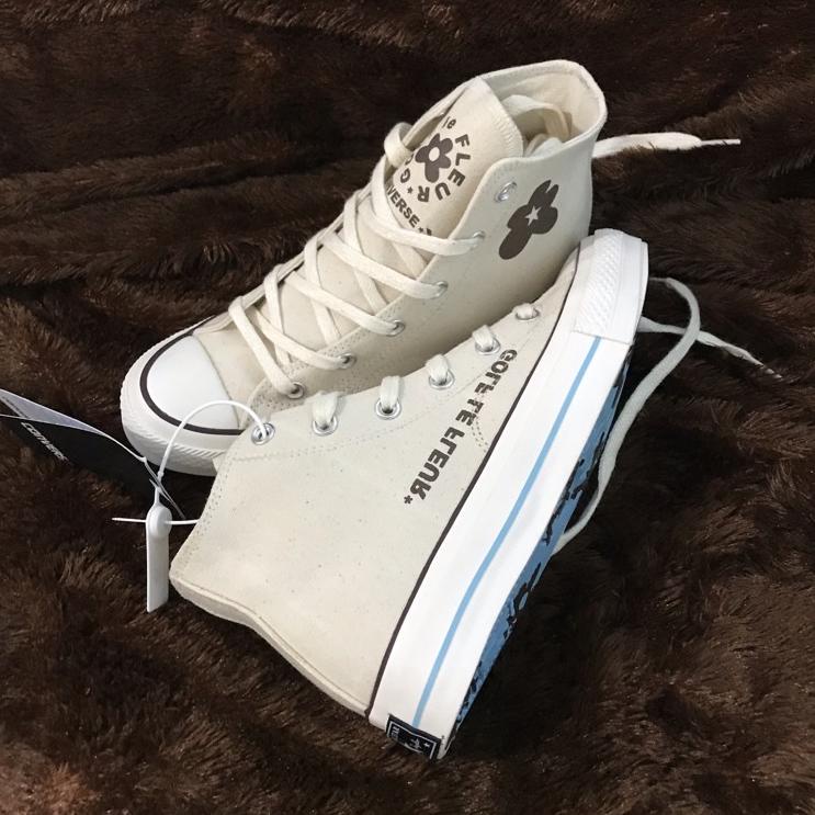 Stok Terbatas (FREE PAPER BAG CONVERSE) SNEAKERS CONVERSE 70S HIGH GOLF LE FLEUR OFF WHITE BNIB