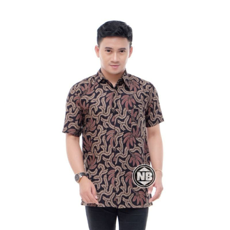 NEW ARRIVAL DISTRO KEMEJA BATIK MOTIF GAGAK ABU BAJU BATIK KRATON PRIA LENGAN PANJANG PENDEK COWO COWOK BORDIR SOGAN HRB026 MODERN