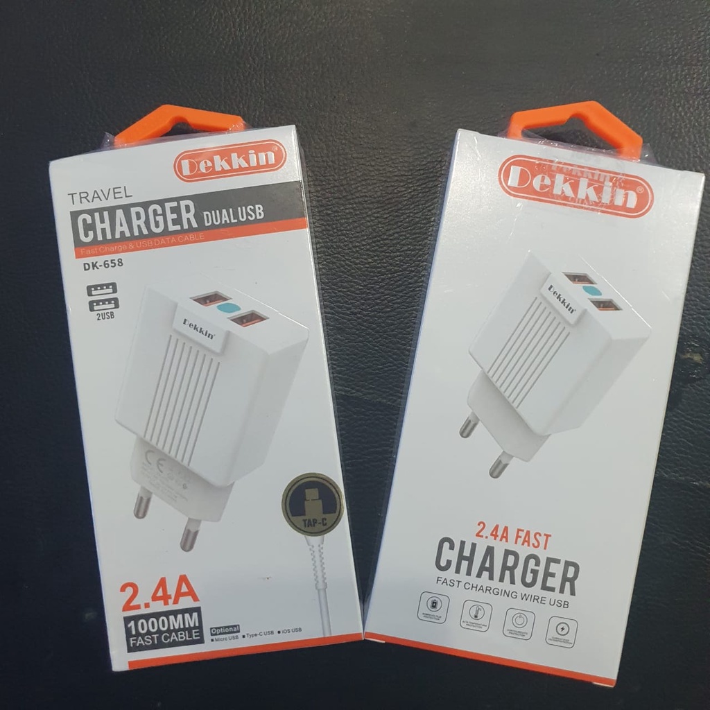 CHARGER DEKKIN DK 658 2.4A 2 USB FAST CHARGING + KABEL DATA