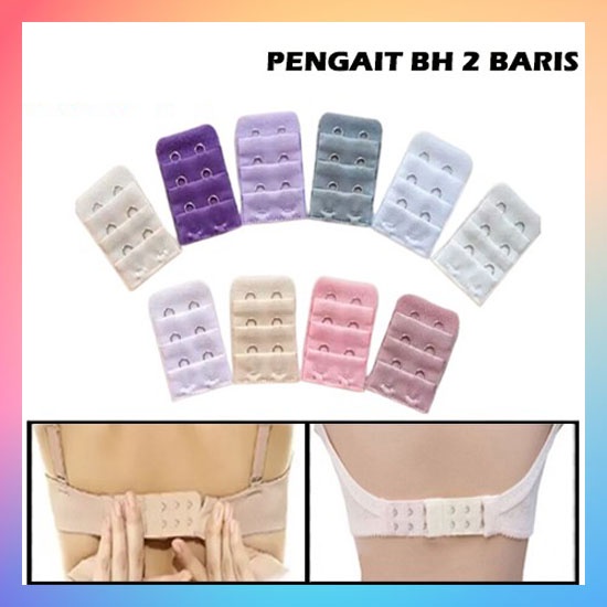 BRA EXTENSION PENGAIT TALI BH 2 BARIS Sambungan Kait Perpanjang Super Extender Save Penyambung Murah Pengait Bra Tambahan Extension Bra 2 Kait Karet Sambung Bra 2 Baris Pengait Tali BH Super Extender Save Murah Import