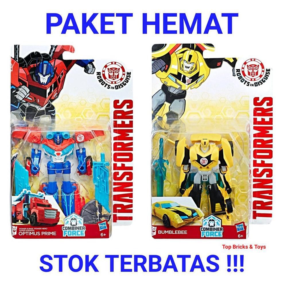Hasbro Transformers Robots In Disguise Warrior Class Power Surge Optimus Prime Bumblebee Figure Shopee Indonesia