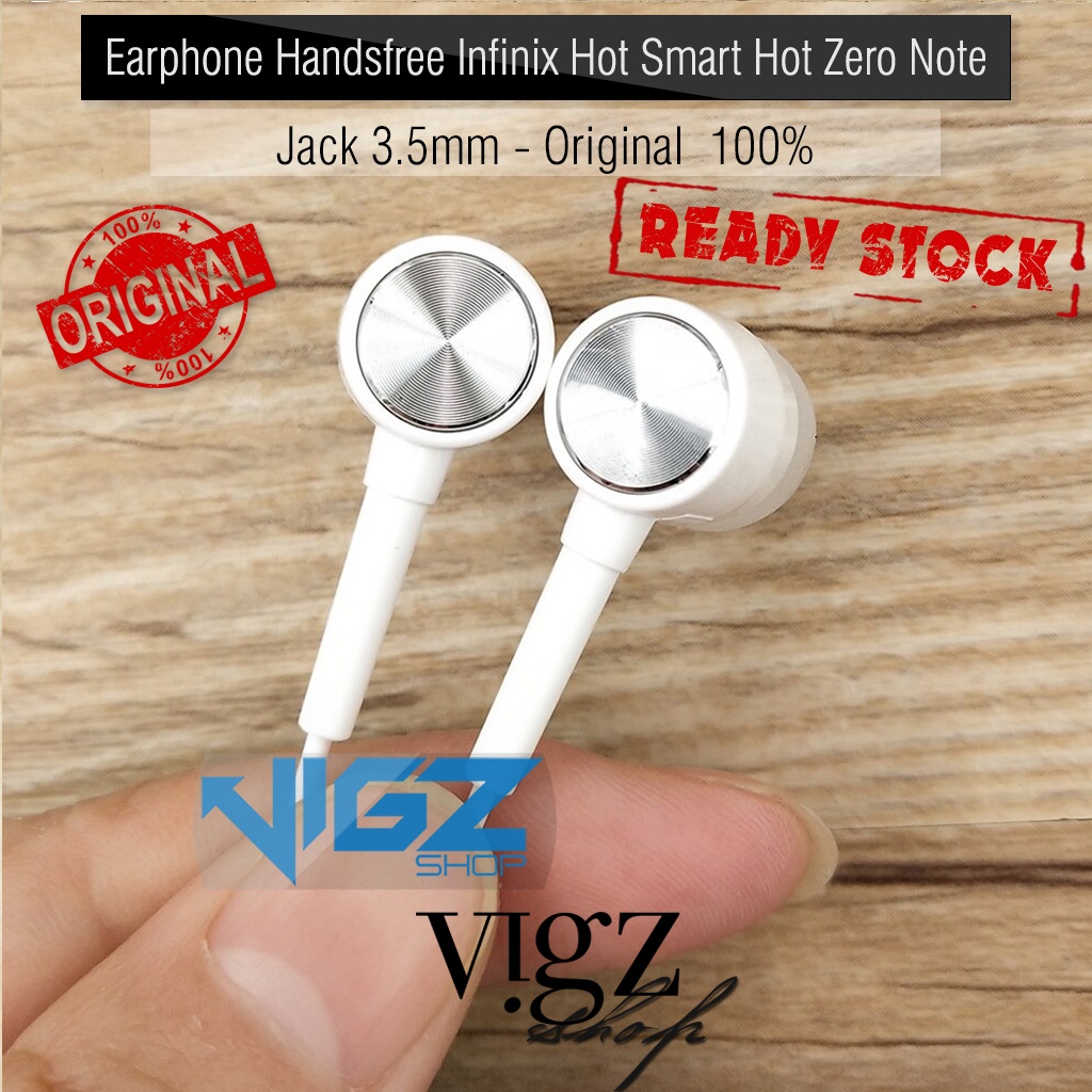 Earphone Handsfree Infinix Hot Smart Hot Zero Note Jack 3.5mm Original 100%