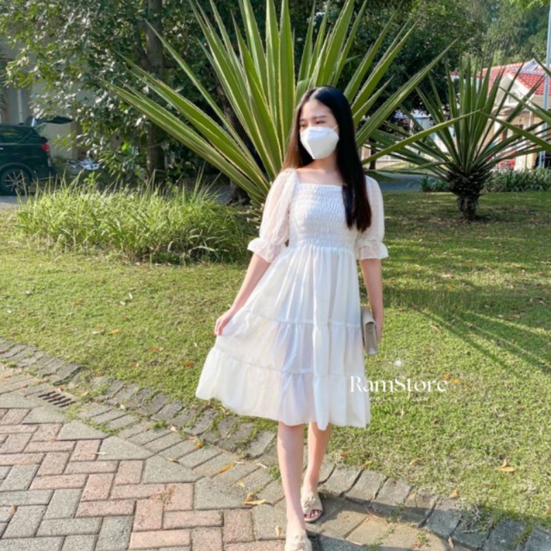 Big Size Monica Dress/Dress Korea Style/Tile Slevee Polkadot/Dress Sabrina Jumbo