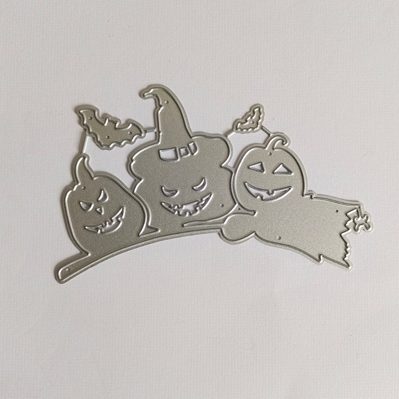 Cetakan Stensil Cutting Dies Motif Labu Halloween Bahan Metal Untuk Scrapbook / Craft DIY