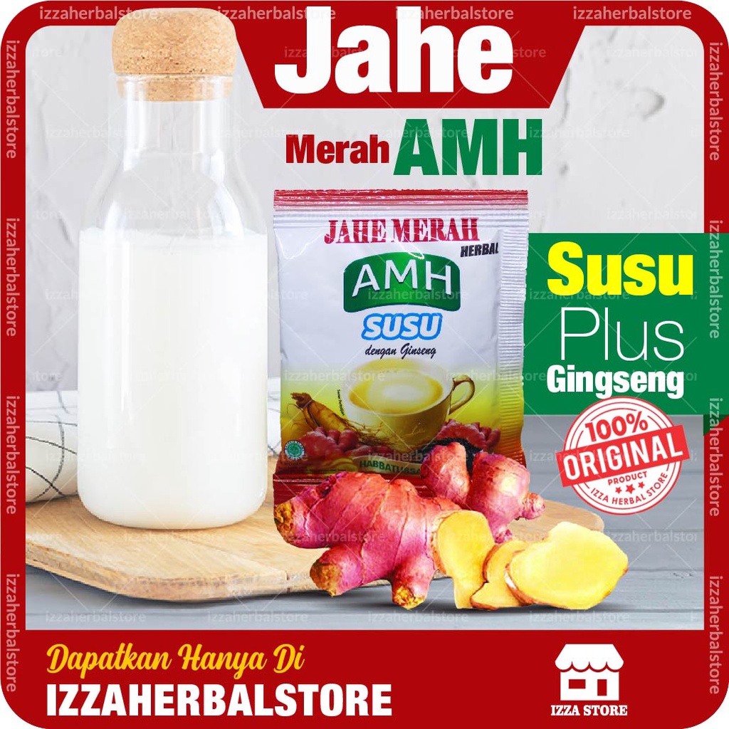 Jahe Merah Bubuk AMH SUSU Murni Asli 100% Tanpa Campuran