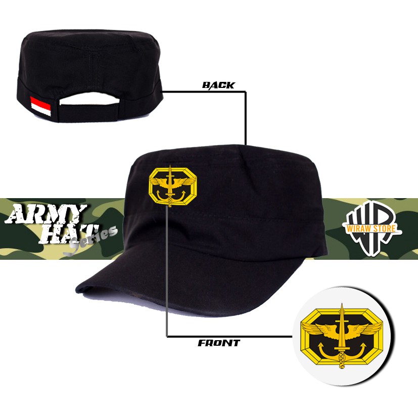 TOPI KOMANDO ARMY HAT MILITER/TENTARA/POLISI KOPASUS