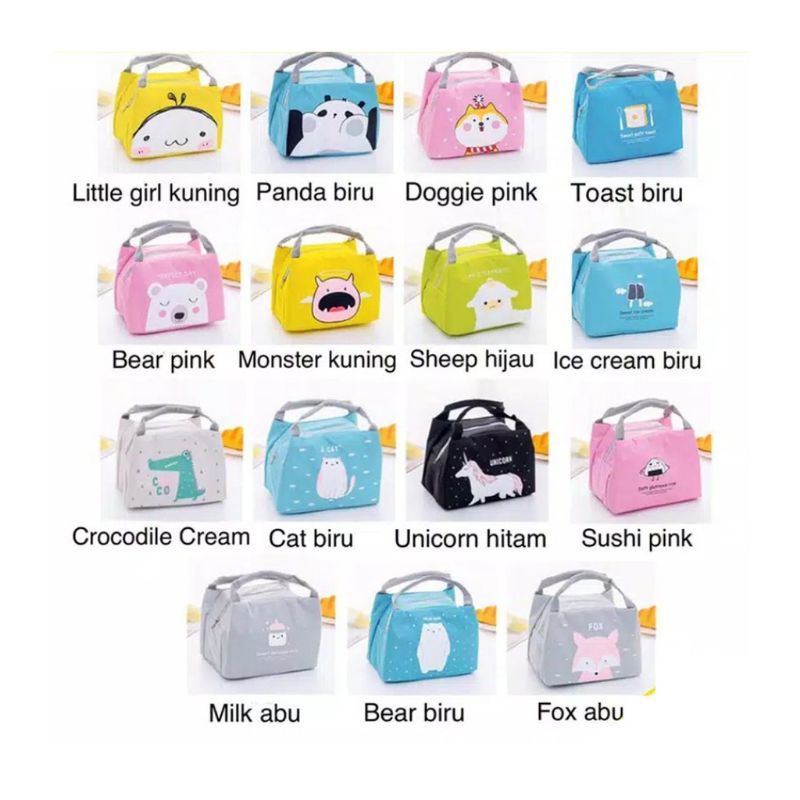 Tas Bekal Anak /Lunchbox /tas bekal anak / Lunch Cooler Bag Salur Makanan Aluminium Kotak Makan ( Surabaya ) (COD)